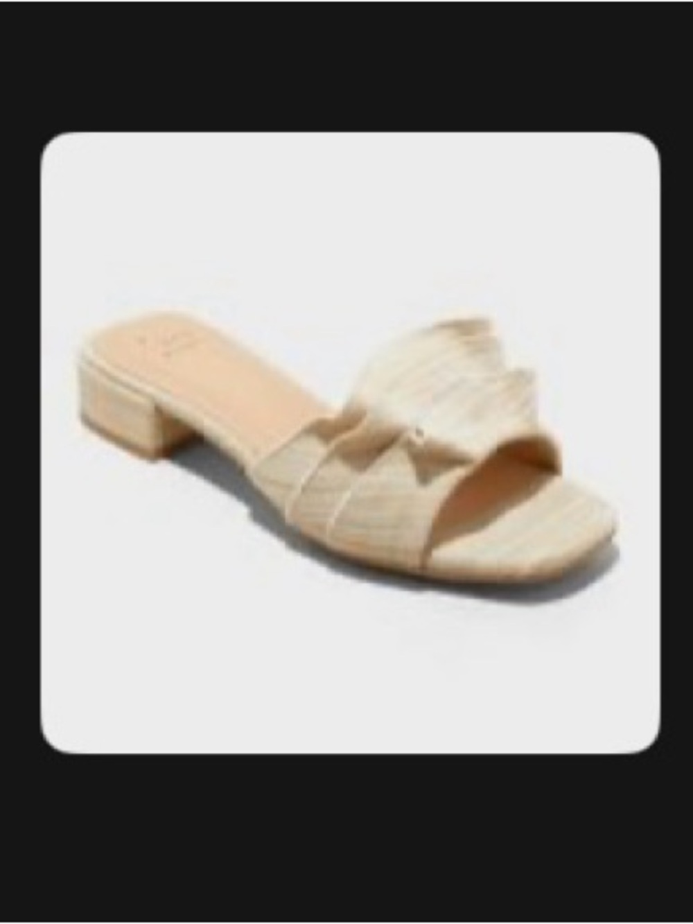NEW Neutral Beige Raffia Ruffle Sandals with Memory Foam Insole